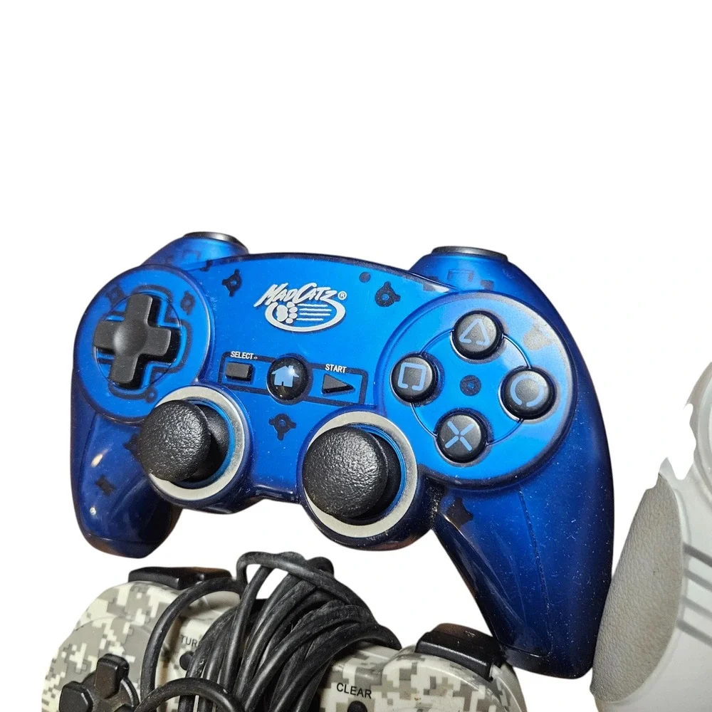Mixed Lot of 5 PlayStation Controllers Mad Catz, Snakebyte PS3, Star Wars Jedi